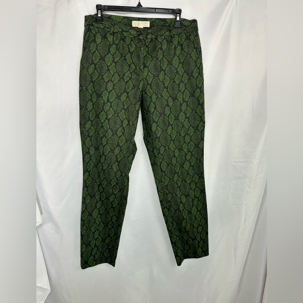 Michael kors Green Snake Print Men Pants size 10 pre owned Exellent condition